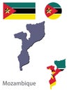 Country Mozambique silhouette and flag vector