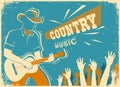 Country music festival with musician playing guitar Royalty Free Stock Photo