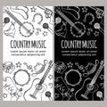 COUNTRY MUSIC FLYER Western Festival Vector Illustration Set Royalty Free Stock Photo