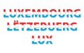 Luxembourg, country name with official flag, vector illustration