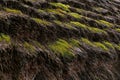 Country Nostalgia: Macro Shot of Straw Roof Texture on Vintage Home Royalty Free Stock Photo