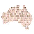 Australia population infographic. Map made from stick figure people Royalty Free Stock Photo