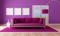 Country purple living room Royalty Free Stock Photo