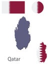 Country Qatar silhouette and flag vector Royalty Free Stock Photo