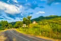 Country road in beautiful summer rustic landscape Bulgaria Royalty Free Stock Photo
