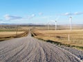 A country road in Canadian Prairies landscape Pincher Creek, Alberta, Canada Royalty Free Stock Photo