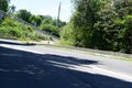 country road with double crash barriers