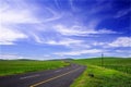 Country road clouds Royalty Free Stock Photo