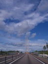 Country Road, cloudy sommar fourney in Sweden Royalty Free Stock Photo