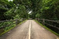 Country road and concrete bidge for entry to the forest