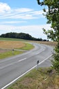 country road curve up an Eifel hill Royalty Free Stock Photo