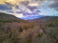 Country road at dusk in Pisgah National Forest, NC