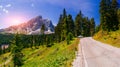 Country road at the european alps Royalty Free Stock Photo