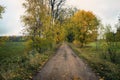 Country road in fall season. Latvia Royalty Free Stock Photo