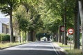 Country road going into village