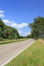 Country road in a green summery environment, Brabant, Netherlands Royalty Free Stock Photo
