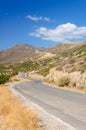 Country road in the mountains of Crete, Greece Royalty Free Stock Photo