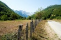 Country road between mountains in Montenegro Royalty Free Stock Photo