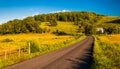 Country road in the rural Shenandoah Valley of Virginia. Royalty Free Stock Photo