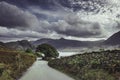 Country road with scenic views in English Lake District Royalty Free Stock Photo