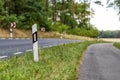 Country road with a sharp turn Royalty Free Stock Photo