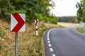 Country road with a sharp turn Royalty Free Stock Photo