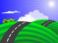 Country road to sunrise (vector included)