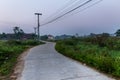 Country road on twilight