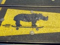 Country road winding through the French Provence near Bordeaux.A designated area for skateboarding Royalty Free Stock Photo