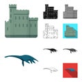 Country Scotland cartoon,black,flat,monochrome,outline icons in set collection for design. Sightseeing, culture and Royalty Free Stock Photo