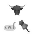 Country Scotland monochrome icons in set collection for design. Sightseeing, culture and tradition vector symbol stock Royalty Free Stock Photo