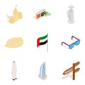 Country seat icons set, isometric style Royalty Free Stock Photo