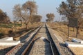 Railway line going through the country of Punjab Royalty Free Stock Photo