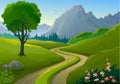 Country side Rocky Hills and Lonely Pathway Royalty Free Stock Photo