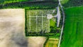 Country side suburban landmark aerial view photography from drone with interesting geometry lines and shapes of outdoor