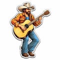 Country Singer Guitar Sticker