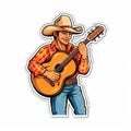 Country Singer Guitar Sticker