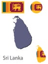 Country Sri Lanka silhouette and flag vector