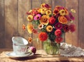 Country still life with flowers Royalty Free Stock Photo