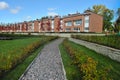 Country-storey residential block brick houses Royalty Free Stock Photo