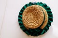 Country straw hat. Background with selective focus and copy space Royalty Free Stock Photo