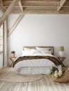 Country style bedroom interior background