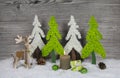 Country style christmas decoration in grey, white, brown and gre Royalty Free Stock Photo