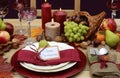 Country style rustic Thanksgiving table setting Royalty Free Stock Photo