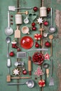 Country style or wooden vintage Christmas background for kitchen