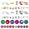 Country United Arab Emirates cartoon icons in set collection for design. Tourism and attraction vector symbol stock web