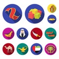 Country United Arab Emirates flat icons in set collection for design. Tourism and attraction vector symbol stock web Royalty Free Stock Photo