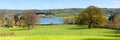 Country view at Blagdon Lake Somerset England UK south of Bristol