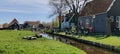 Country view of the canals in the village of Zaanse Schans, the Netherlands