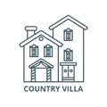 Country villa vector line icon, linear concept, outline sign, symbol